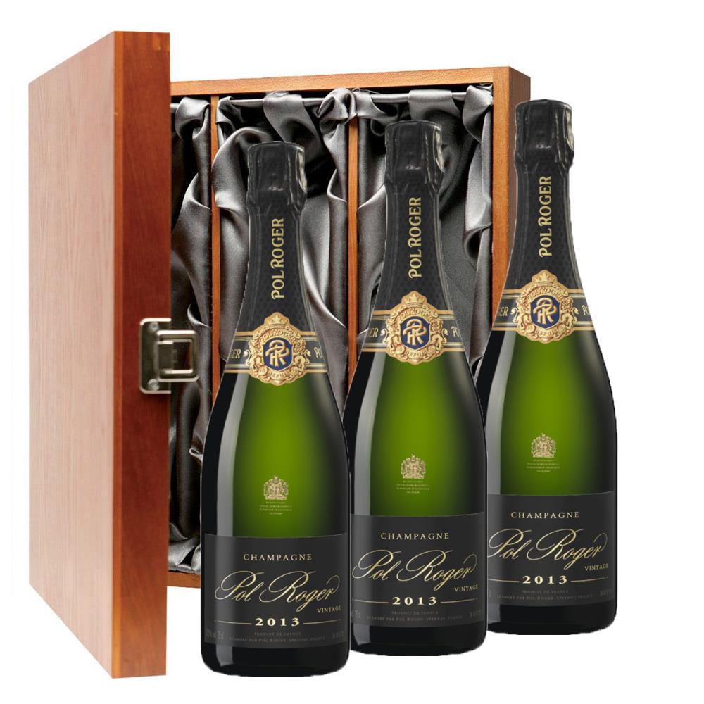 Pol Roger Brut Vintage 2013 Champagne 75cl Three Bottle Luxury Gift Box